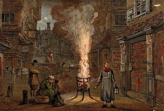 На улицах Лондона во время Великой чумы. 1665 год