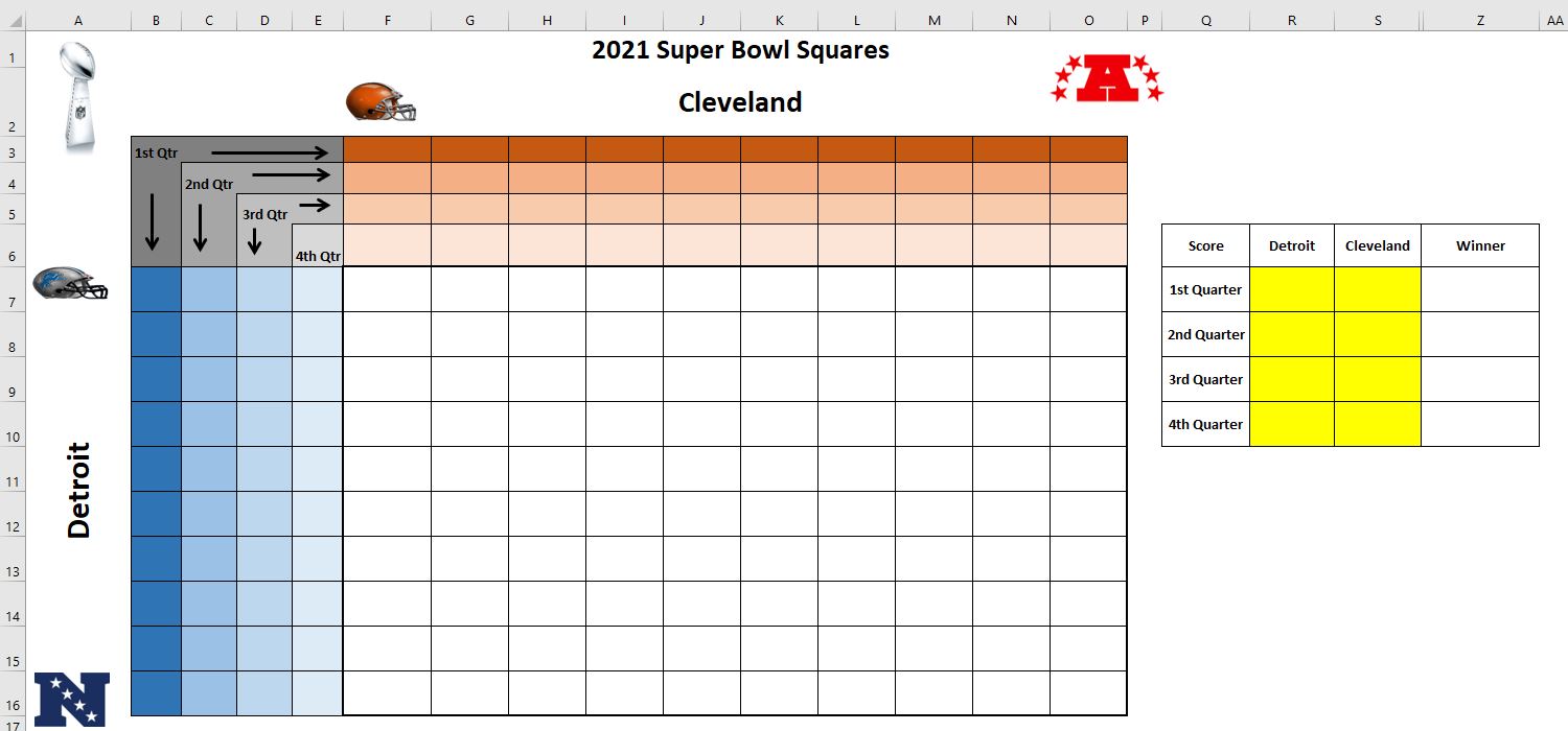 Excel Spreadsheets Help 2021 Super Bowl Squares Spreadsheet The Only 