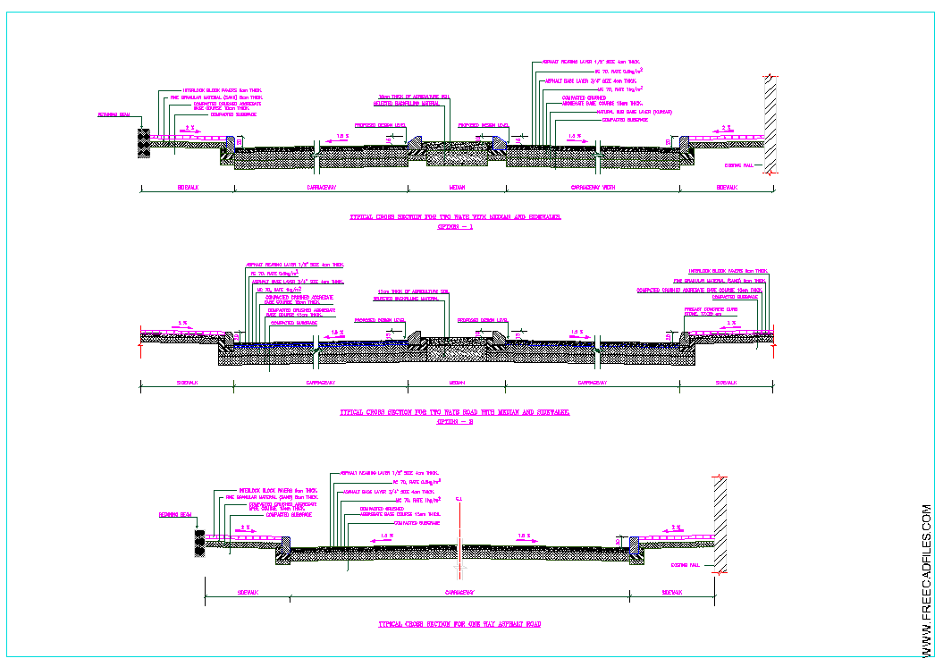 Road Section Details Dwg Road Cross Section View Deta vrogue.co