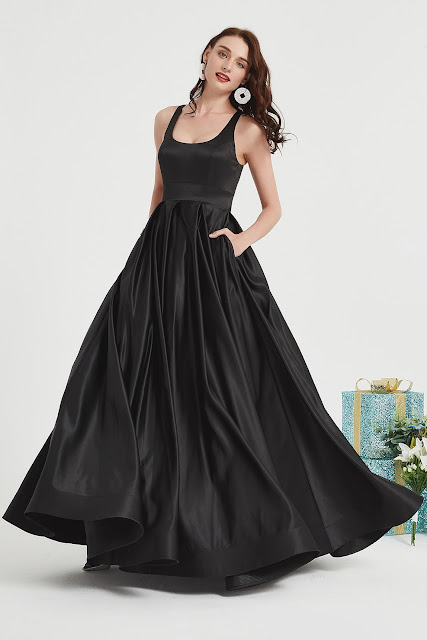 eDressit Black Square Collar Puffy Skirt Party Ball Dress