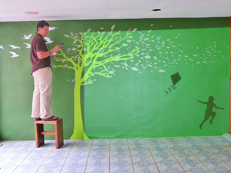 adventures in sustainability How to paint your own Wall Stencil Mural