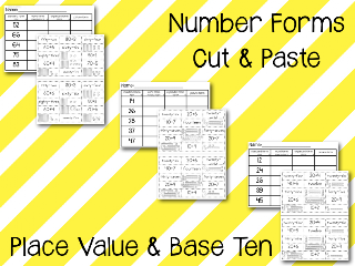 Updates! Number Forms / Number Words 1-10: Cut and Paste