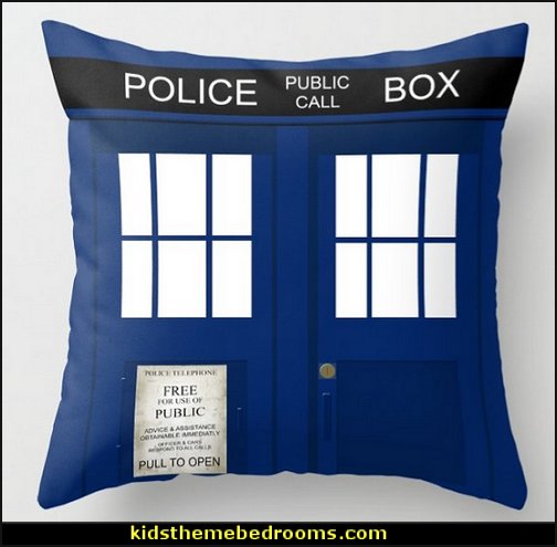 Police Phone Box Tardis Throw Pillow Police Phone Box Tardis Throw Pillow