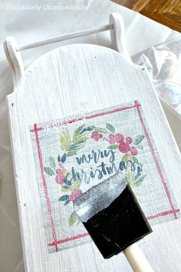 Decoupage Napkins To A Wooden Craft Sled