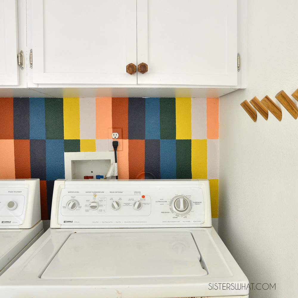 Easy Laundry Room Mural How to Paint Faux Tile Sisters, What!
