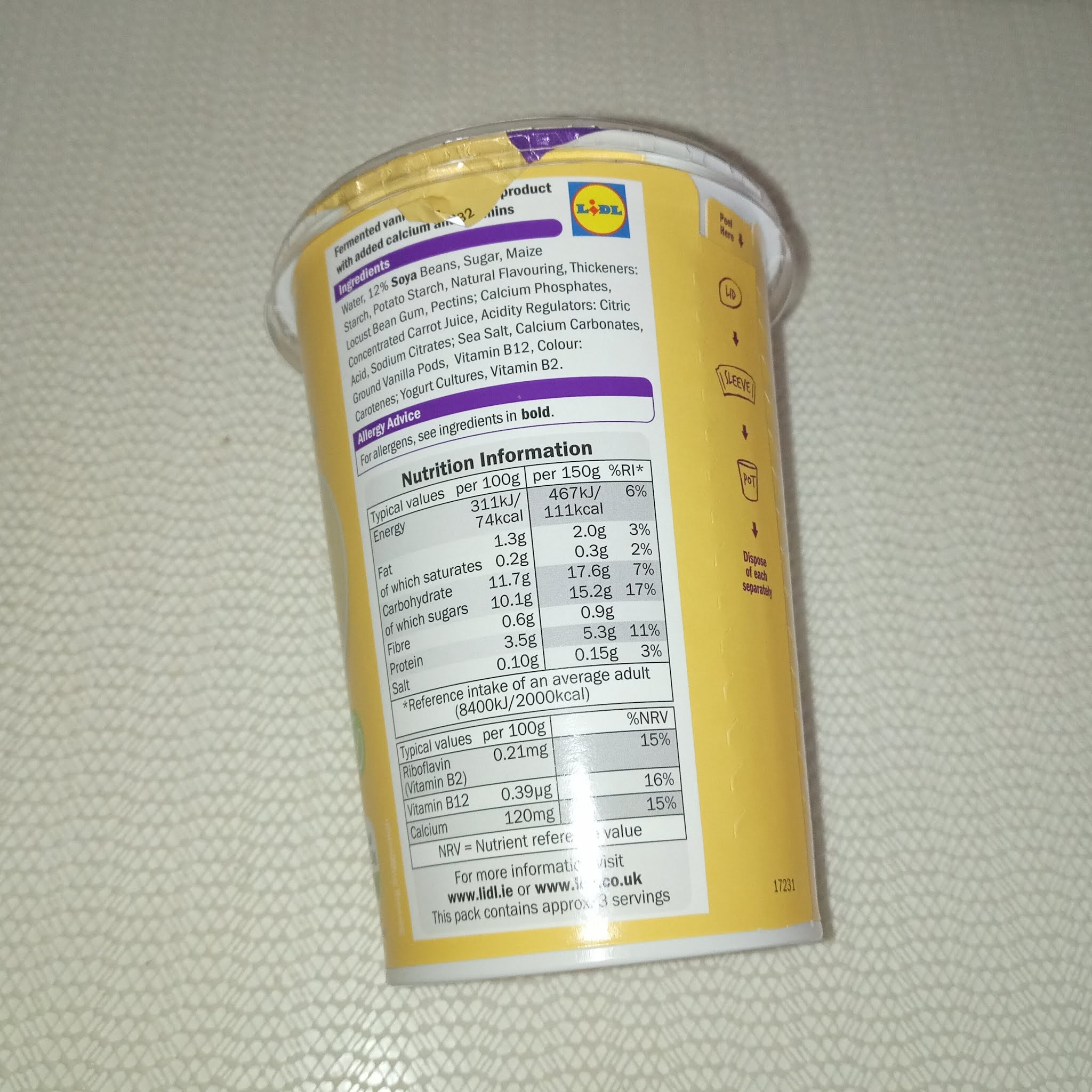 Supersupergirl's Food Reviews [Review] Lidl's just free Vanilla Soy Pot