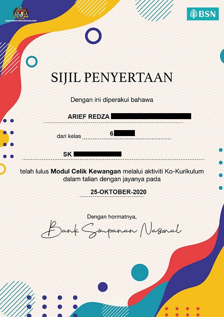 Kuiz BSN Celik Kewangan ~ The Redza Channelz