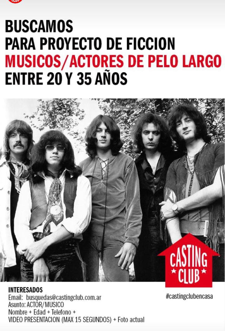 CASTING en BUENOS AIRES Se busca para PROYECTO de FICCIÓN MÚSICOS