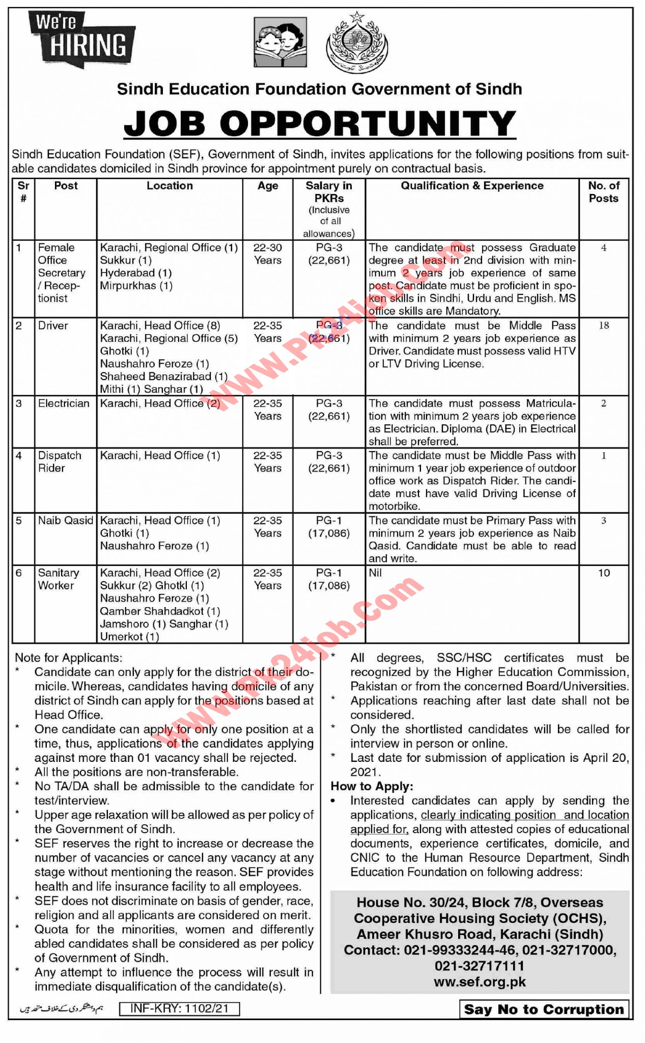 Education Foundation SEF Jobs 2021 PK24job