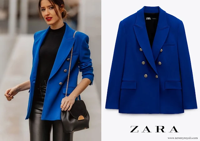 Kate Middleton wore Zara cobalt tailored double breasted blazer