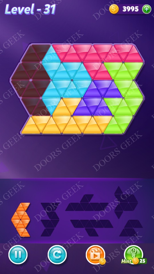 Block! Triangle Puzzle Intermediate Level 31 Solution Doors Geek