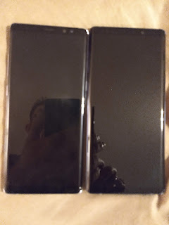 Samsung Note 8 beside Samsung Note 9 size comparison