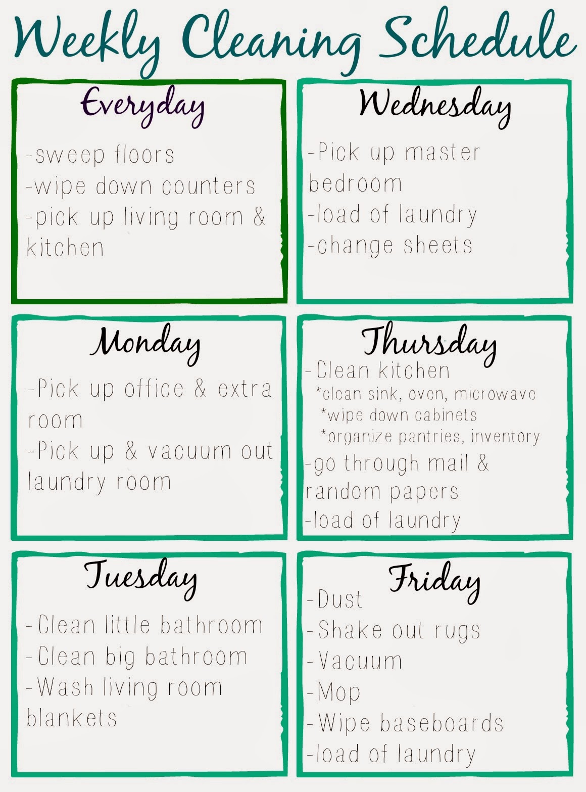 Laundry Schedule Template Laundry Schedule Template