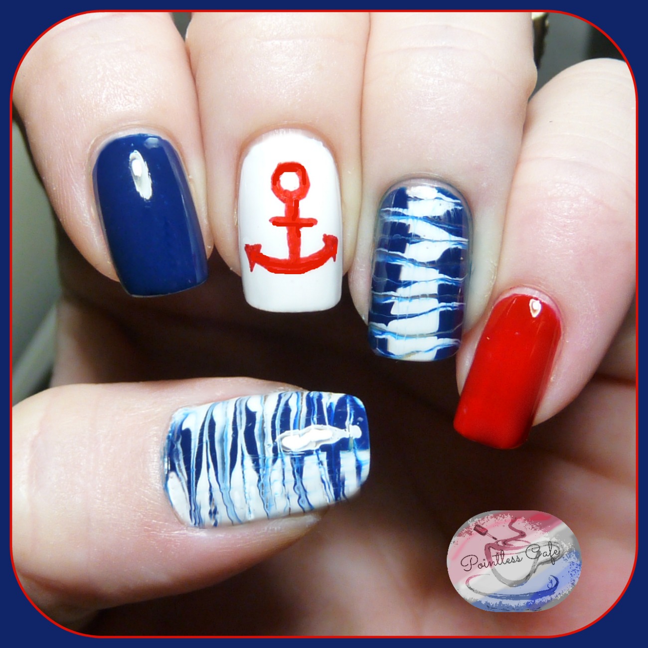 The Digit-al Dozen Does Summer: Day Two - Nautical Nail Art | Pointless ...