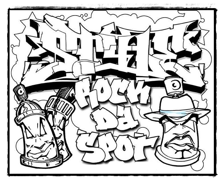 Die Besten und Kostenlos Graffiti Ausmalbilder zum Ausdrucken