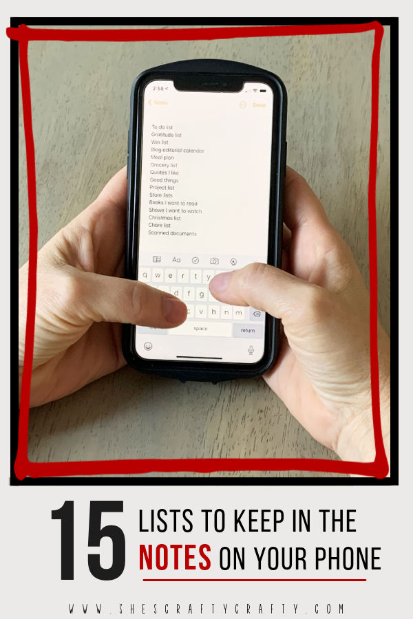 15 lists to keep in the Notes on your phone