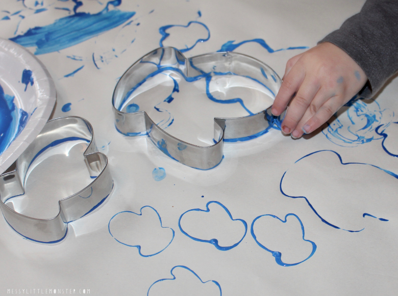 Cookie Cutter Painting for Toddlers Messy Little Monster