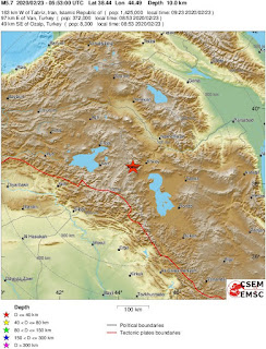 Cutremur moderat cu magnitudinea de 5,7 grade in Nord-Vestul Iranului, in zona de granita cu Turcia