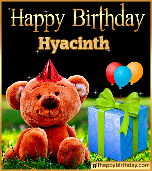 Wish Happy Birthday GIFs with Name Hyacinth