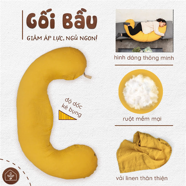 [A159] Gối ôm dành cho bà bầu tốt nhất Hà Nội - Gối bầu đậu khuyết