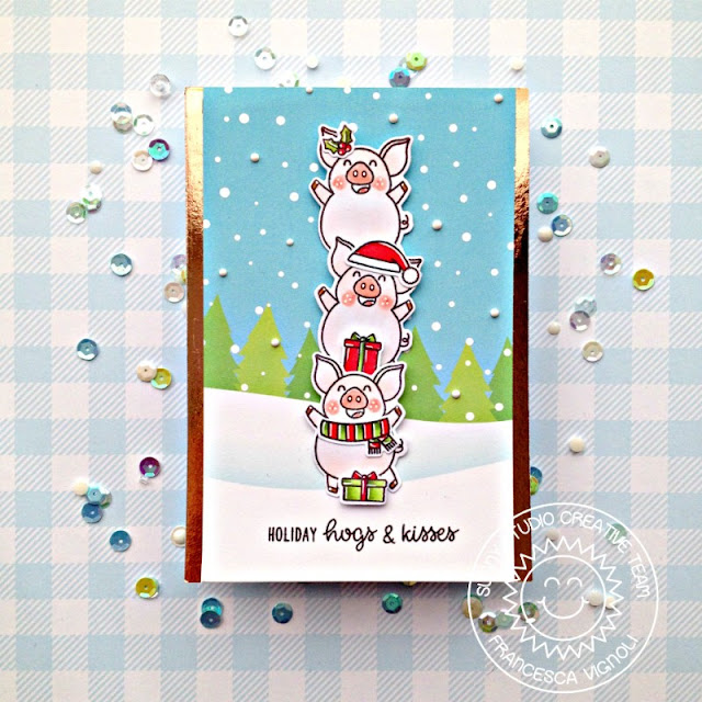 Sunny Studio Stamps: Hogs & Kisses Frilly Frame Dies Merry Mice Dies Santa Claus Lane Winter Themed Holiday Card by Franci Vignoli Sunny Studio Stamps: Hogs & Kisses Frilly Frame Dies Merry Mice Dies Santa Claus Lane Winter Themed Holiday Card by Franci Vignoli