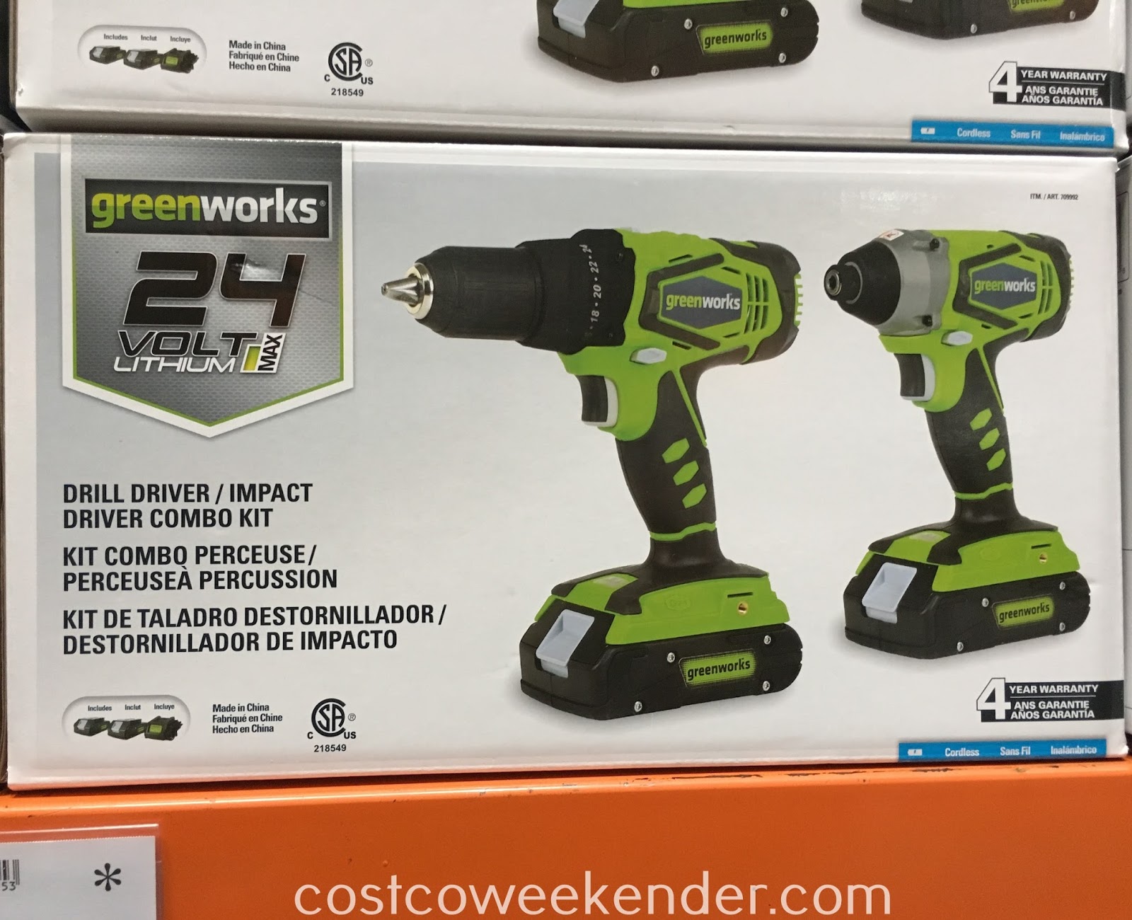 GreenWorks Drill Driver/Impact Driver Combo Kit Costco Weekender