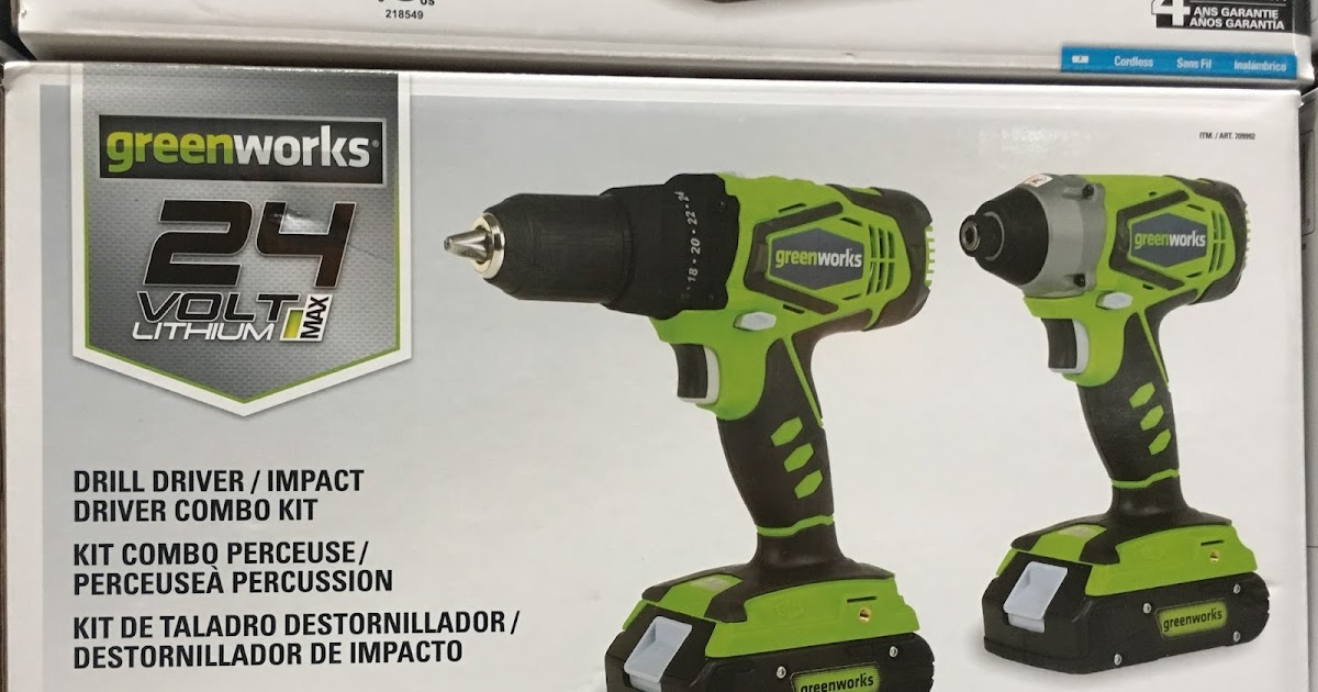 GreenWorks Drill Driver/Impact Driver Combo Kit Costco Weekender
