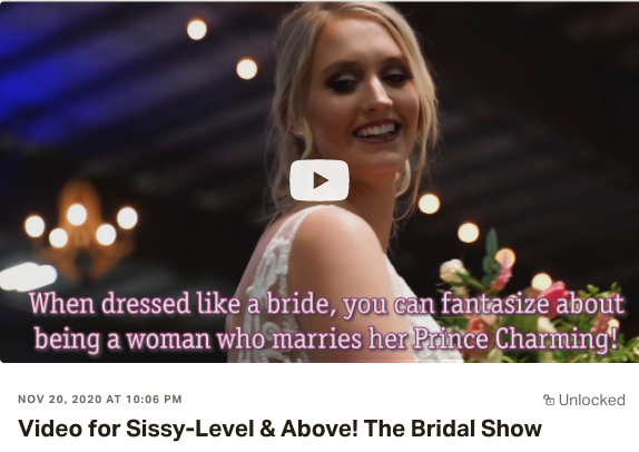 New Video On Patreon Sissy Bridal Fashion Show Courtneys Clean Caps