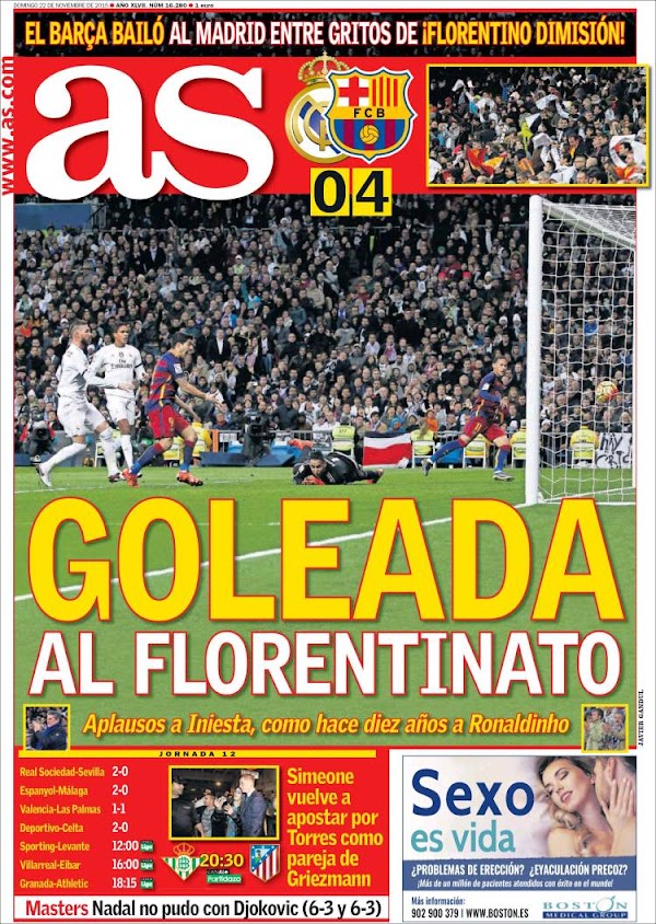 Real Madrid, AS: "Goleada a la Florentinada"