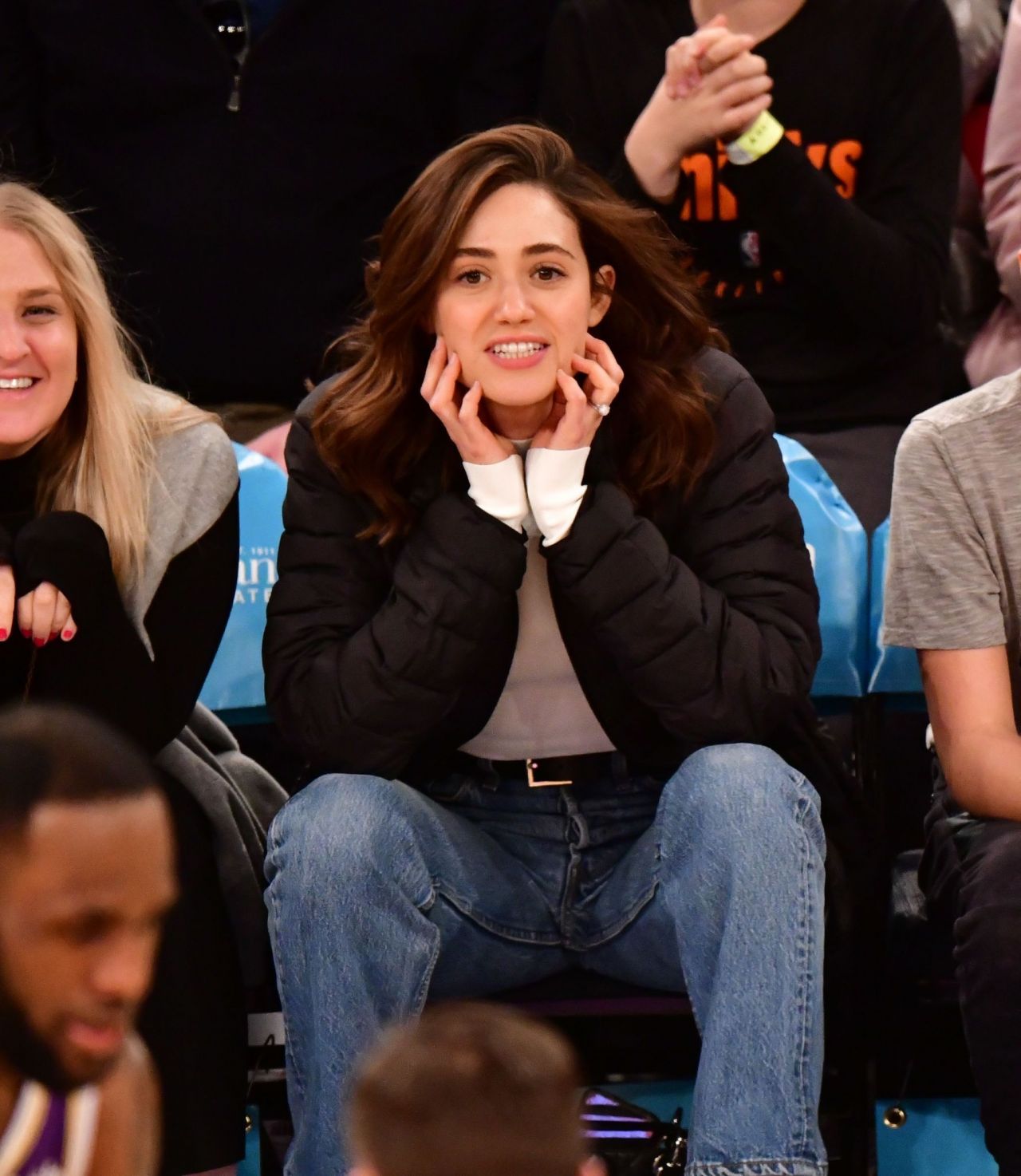 Emmy Rossum Clicked At LA Lakers VS New York Knicks Match in NYC