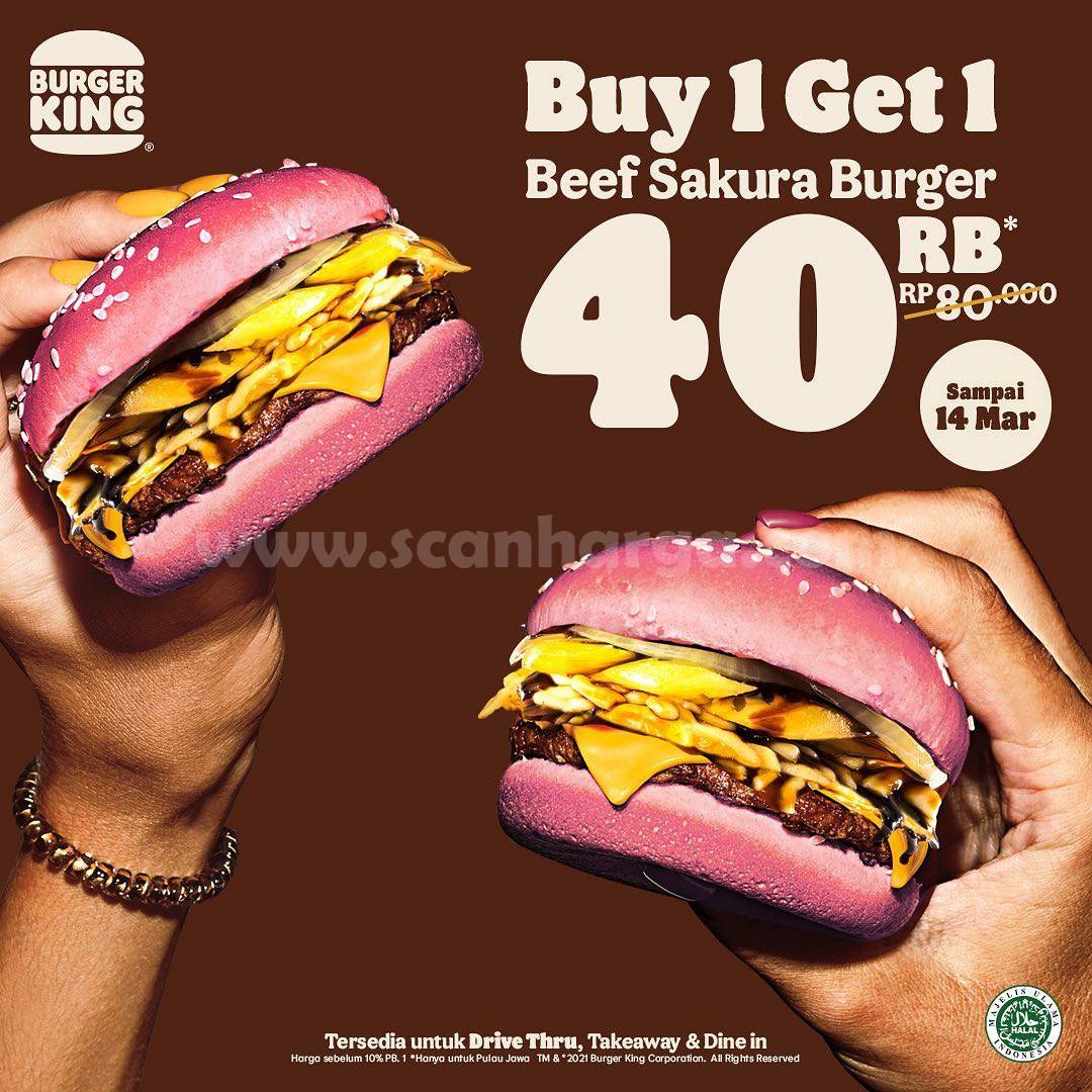 Burger King Promo Beli 2 Beef Burger Sakura Rp 40K + Desert Super Float