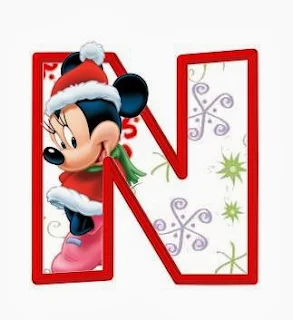 Alfabeto Navideño de personajes Disney N MN.