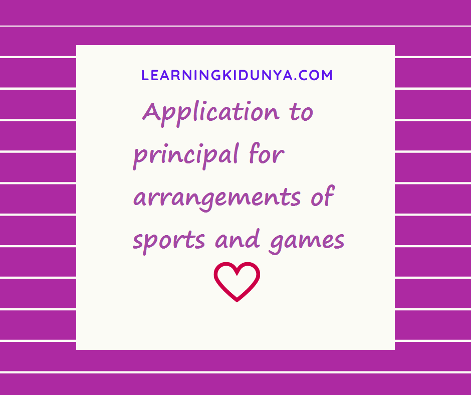 permission letter to principal for sports day