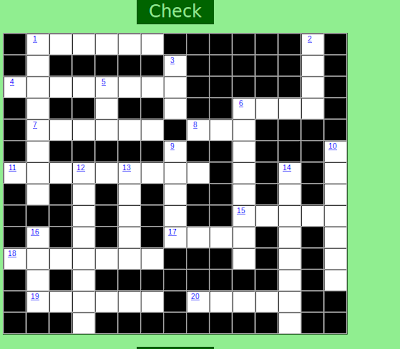 Crucigrama. Números del 1 al 20.-Inglés fácil para primaria