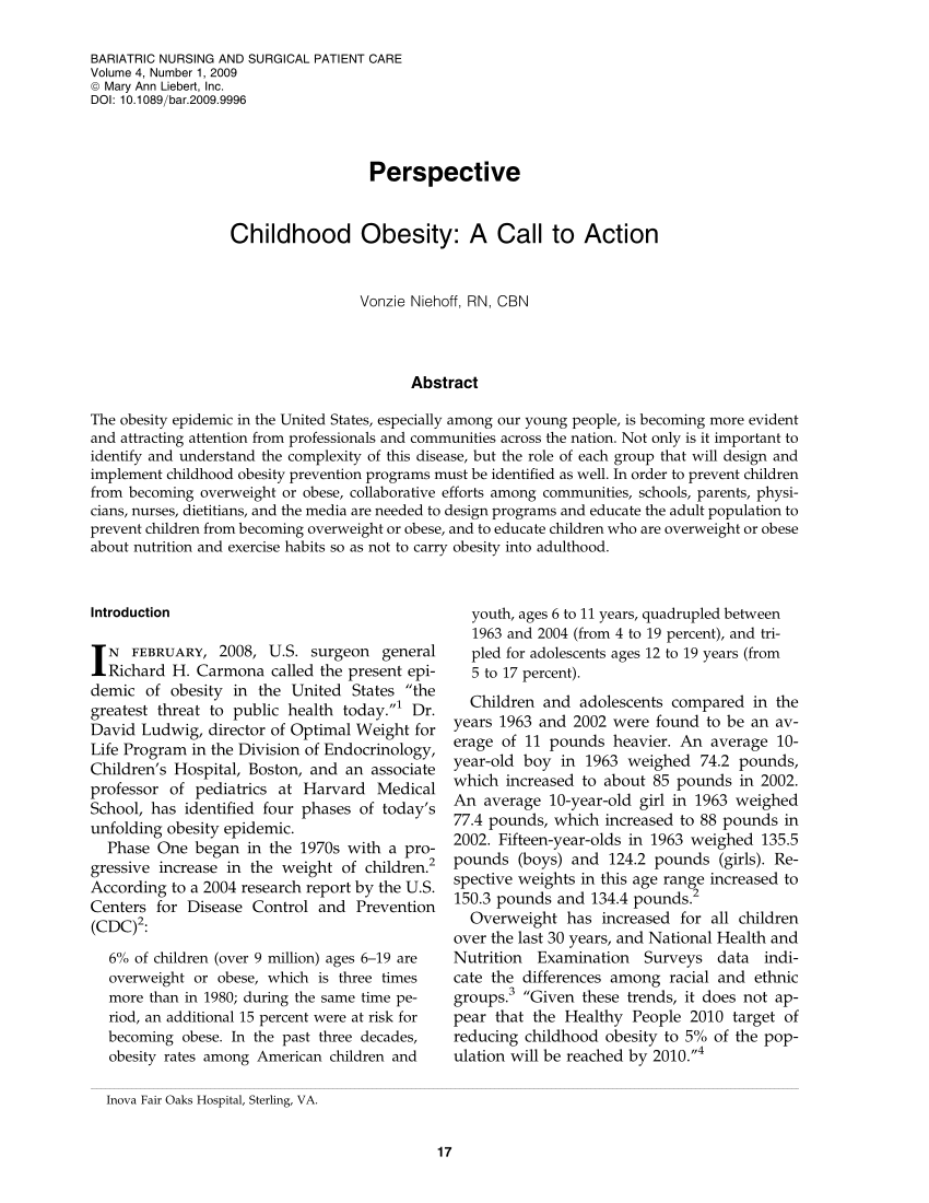 thesis statement examples about obesity