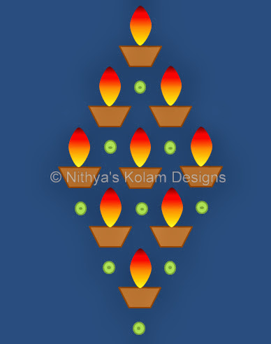 Kolam 95: Easy Diwali Kolam