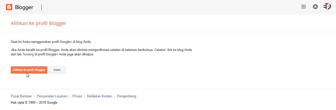 Cara Mengganti Profil Google+ Ke Profil Blogger