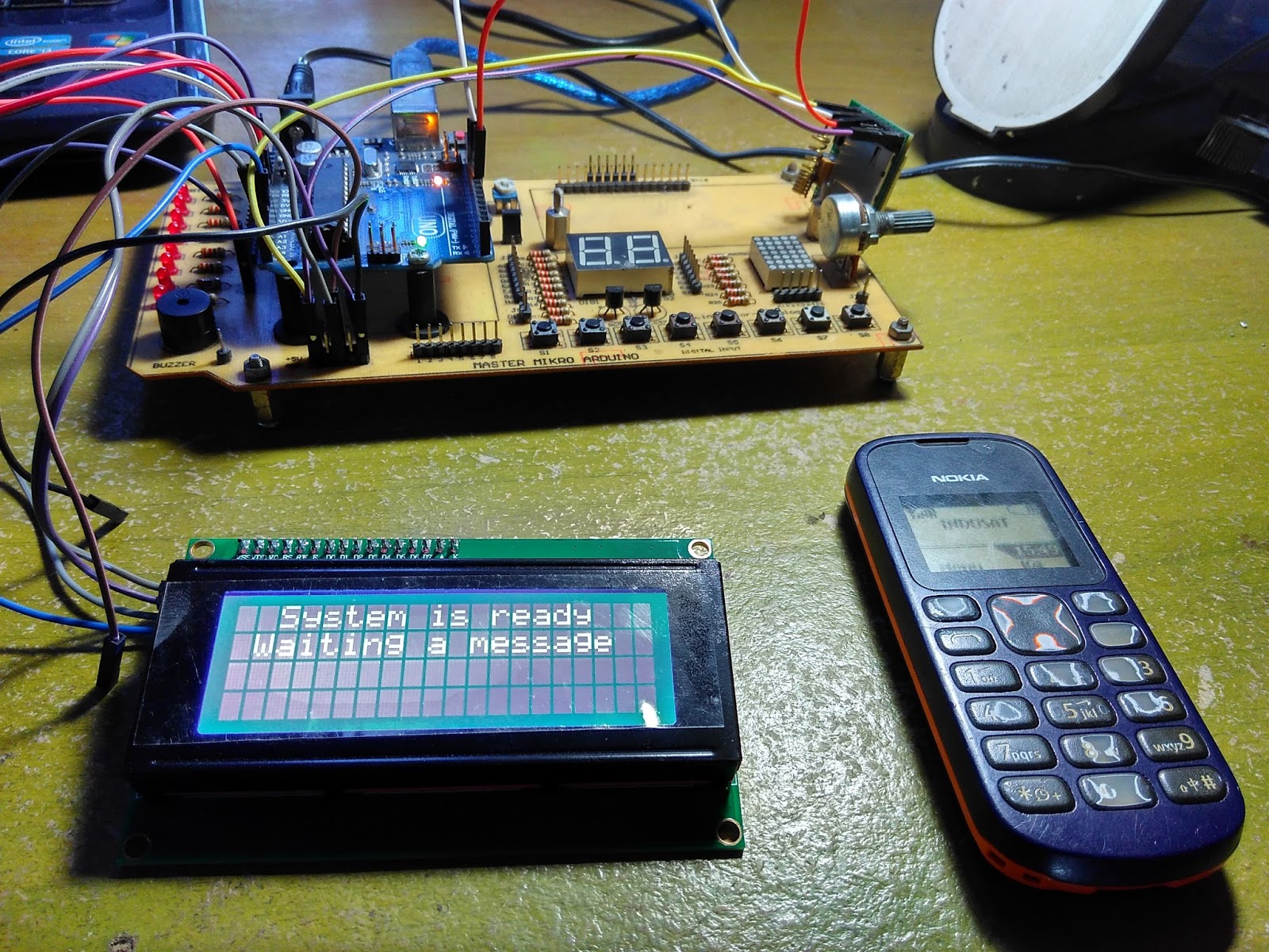 Arduino is used to process SMS data and display it on a 20x4 LCD ...