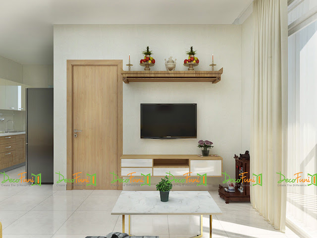 Nội thất phòng khách chung cư 70m2 - 2 phòng ngủ, chung cư Moonlight Residences Nội thất phòng khách chung cư 70m2 - 2 phòng ngủ, chung cư Moonlight Residences