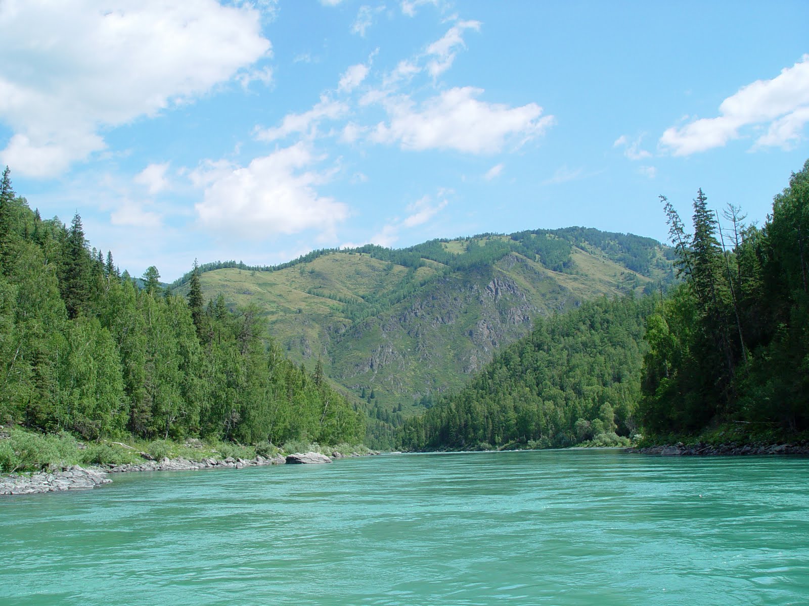 Река Катунь бирюзового цвета