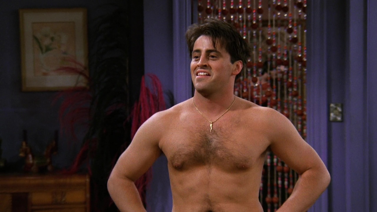 Matt LeBlanc shirtless in Friends 3-06 "The One with the Flashback&quo...