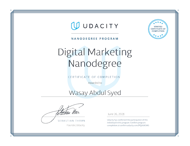 Udacity Digital Marketing Nanodegree Program