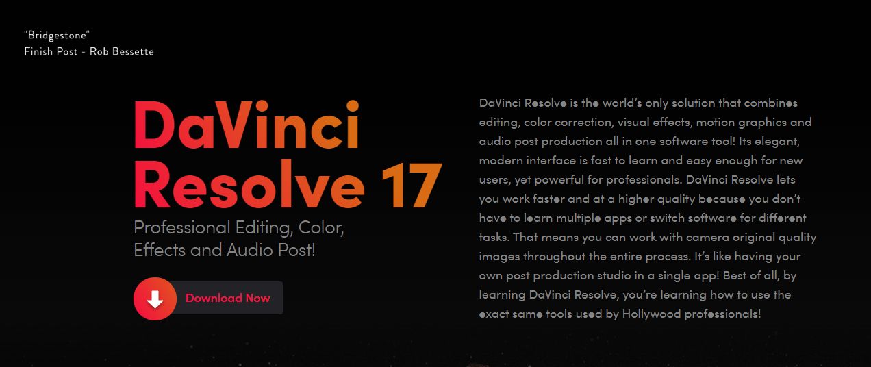 DaVinci is a non-linear video editing  application