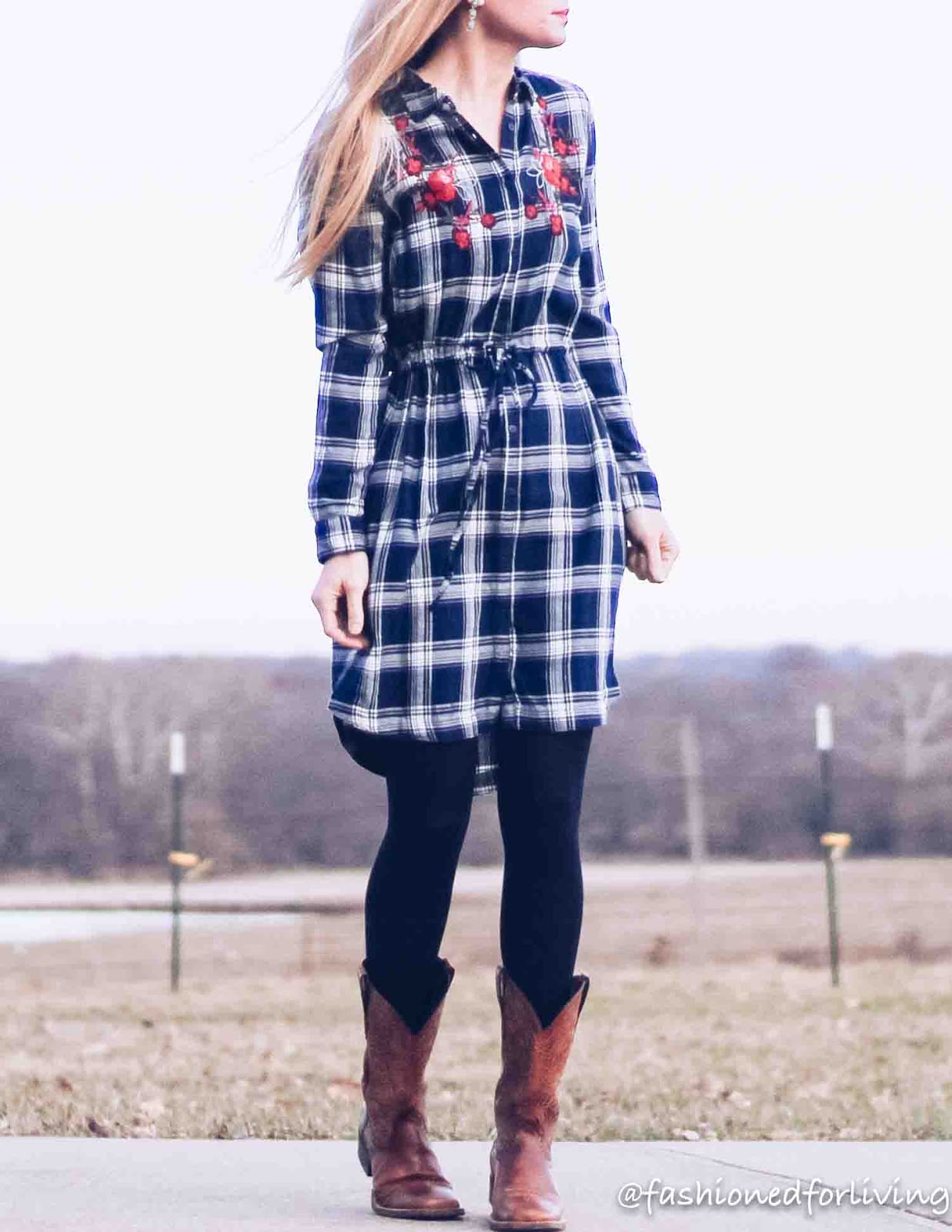 Fashioned For Living: cowboy boots outfit with dress