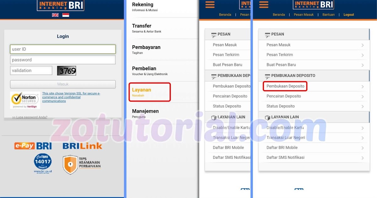 Tutorial Buka Deposito Bank BRI Lewat Internet Banking di HP Android -  zotutorial