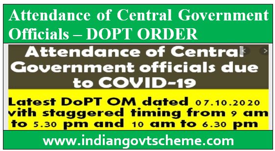 Attendance of Central Government