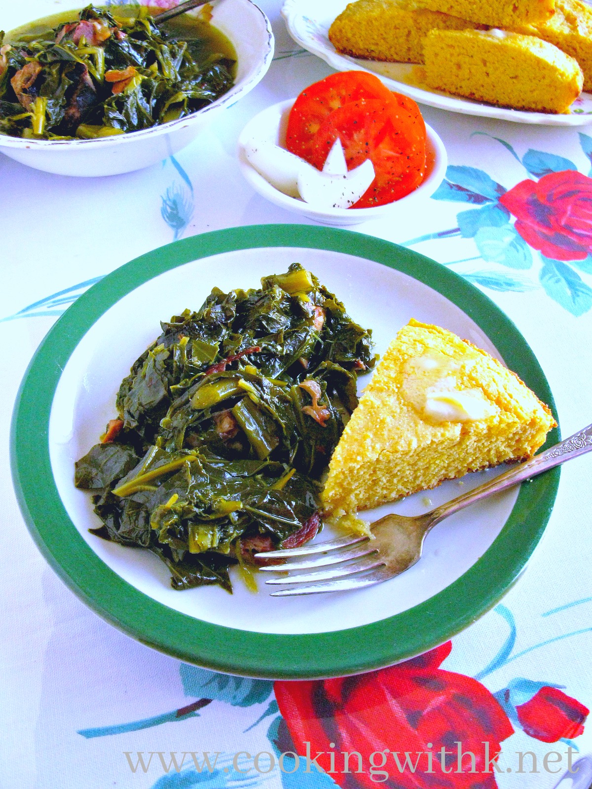 Cooking with K Southern Style Collard Greens {Granny's Recipe}