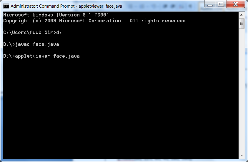 Develop an applet for drawing a human face.