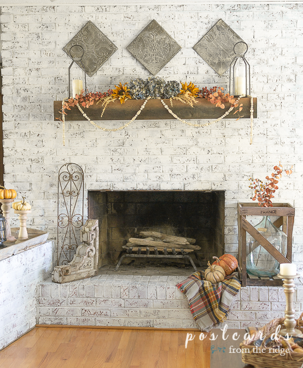 Fall Fireplace Decor With Warm Muted Colors Postcards From The Ridge