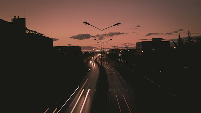 Night, road, night, big exposure, lights, darkness